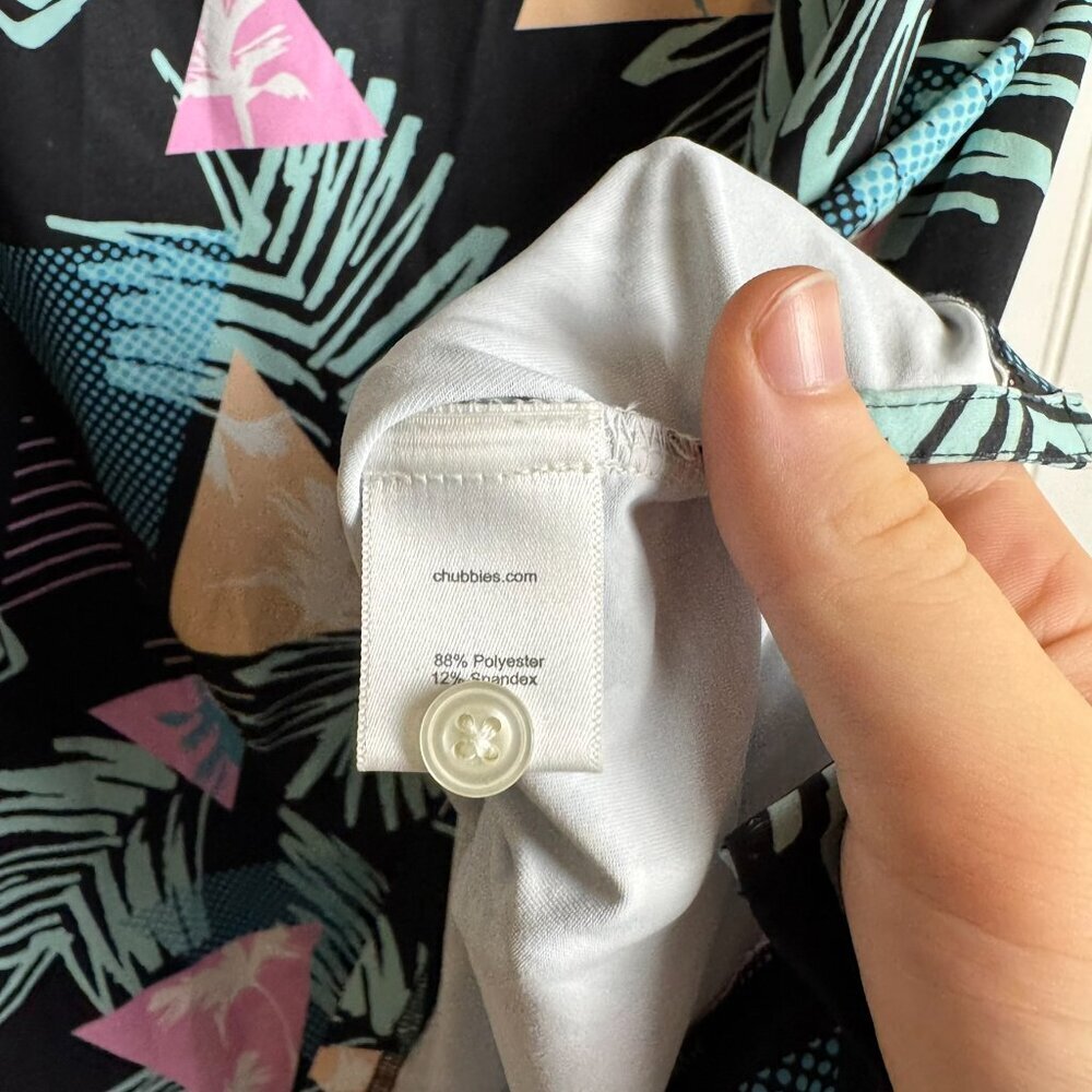 Chubbies Black Patterned Performance Polo Short S… - image 4